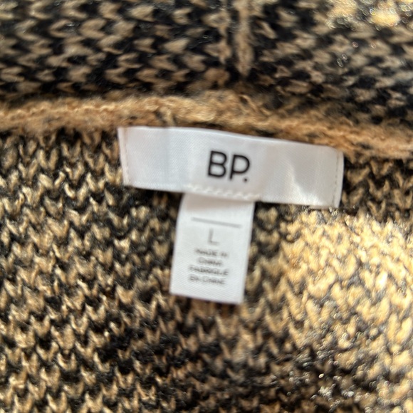 BP Black and Tan Animal Print Open Front Long Cardigan - Picture 6 of 7